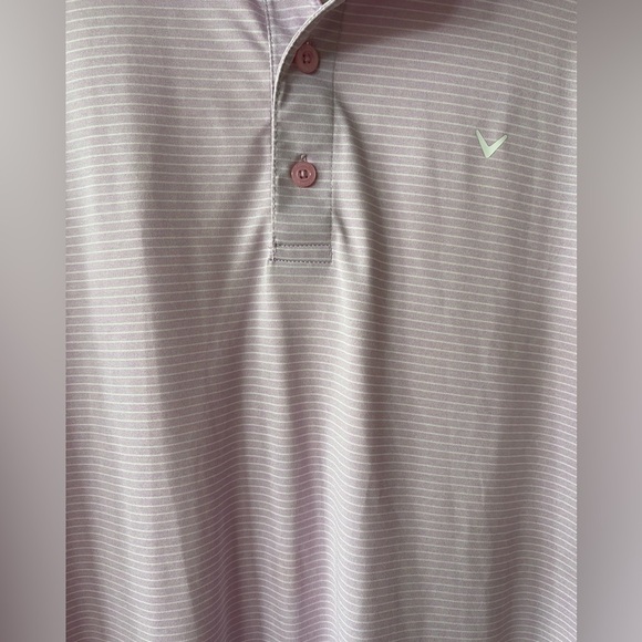 ⛳️ CALLAWAY light lavender Mens XL Striped golf Shirt - season’s hottest color - Picture 5 of 5